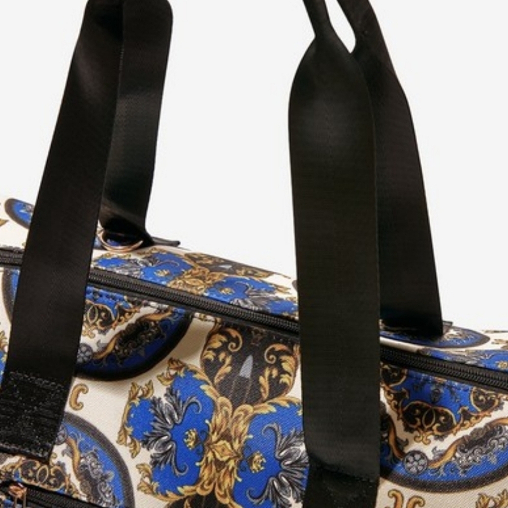 🔥FINAL💲⬇️Alice+Olivia Regal Romance 🖤/💛/💙 Print Duffle Bag ~ NWT - Picture 5 of 10